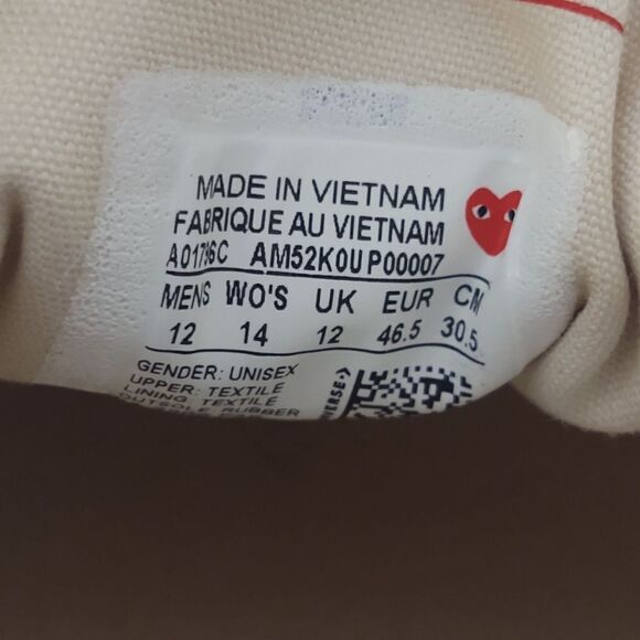 Converse Chuck Taylor 70s Lo Top Play Comme Des Garcons Men Sz 12 NEW BOX NO TOP - Picture 6 of 11